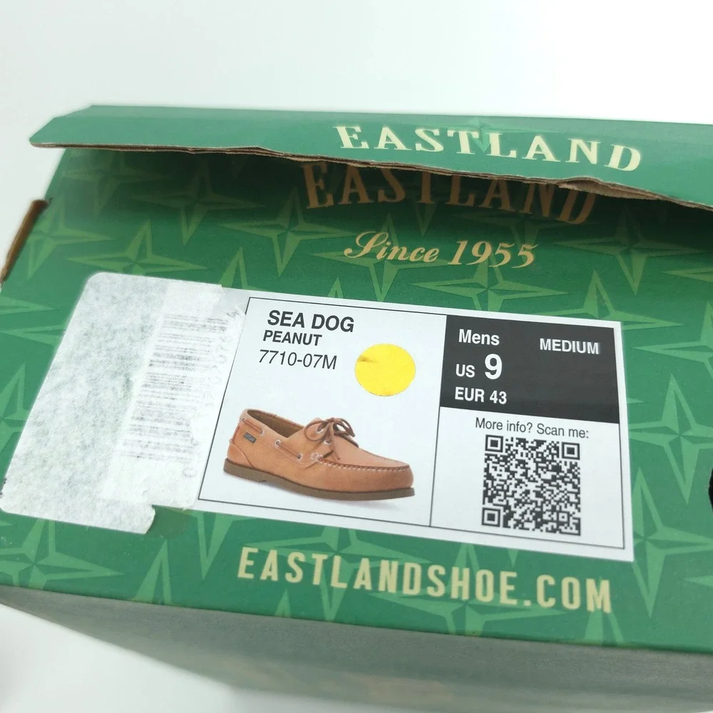 Eastland Mens Sea Dog Boat Shoe Leather Peanut Tan Size 9 Handcrafted Classic